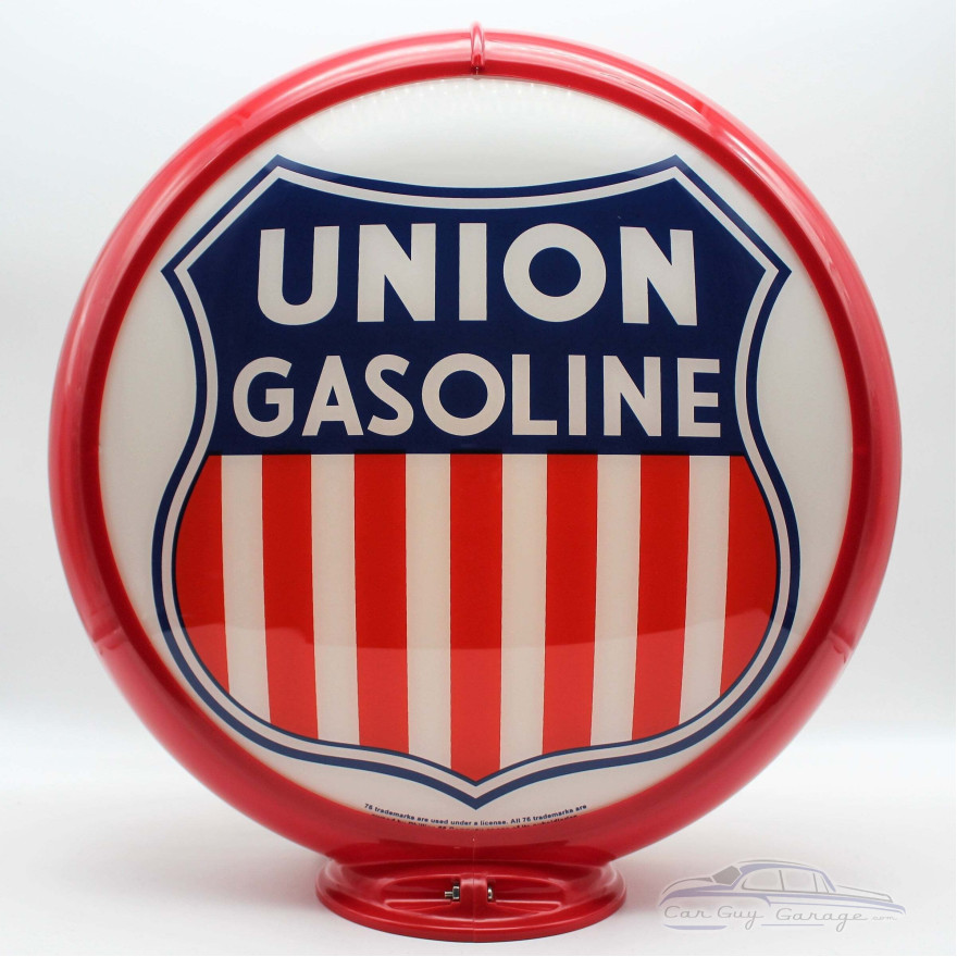 Union Gasoline Shield Glass Gas Pump Globe Lamp - 16.5" x 18.75" x 8"