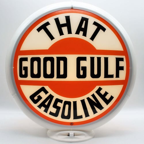 That Good Gulf Glass Gas Pump Globe Lamp - 16.5" x 18.75" x 8"