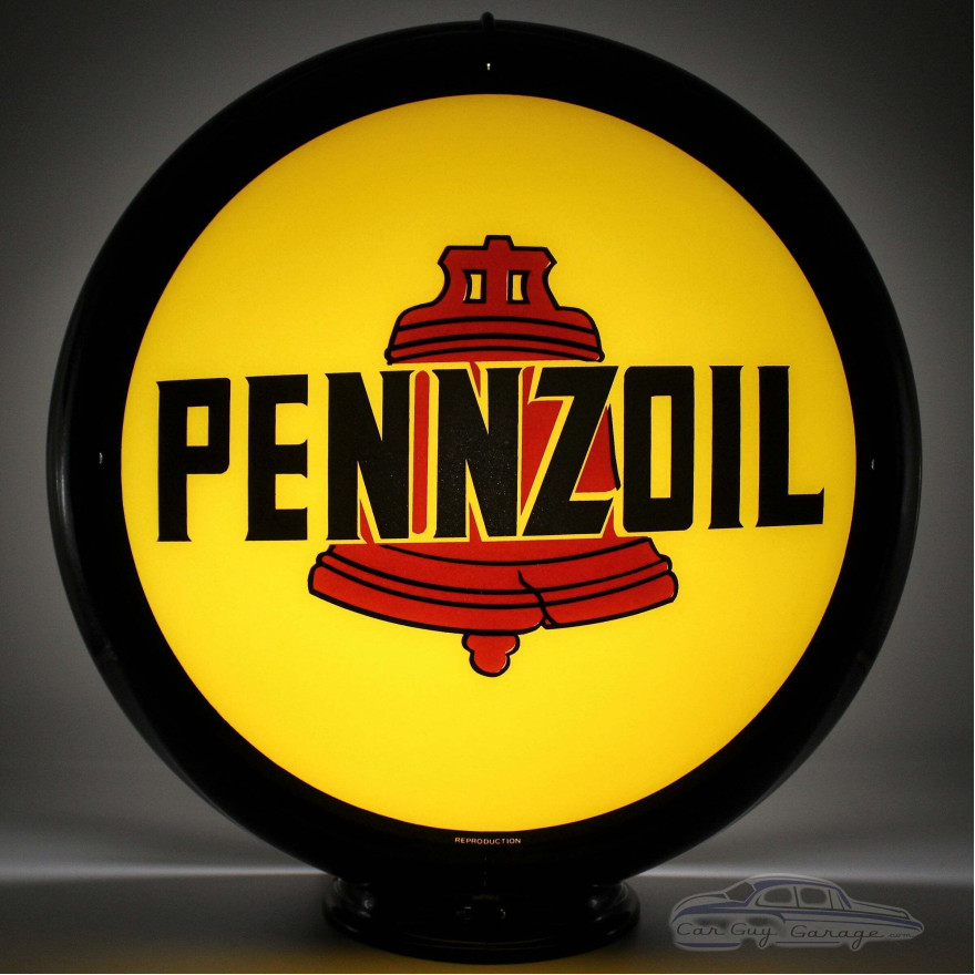 Pennzoil Double-Sided Glass Gas Pump Globe Lamp with Base - 16.5" x 18.75" x 8"