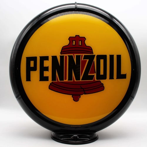 Pennzoil Double-Sided Glass Gas Pump Globe Lamp with Base - 16.5" x 18.75" x 8"