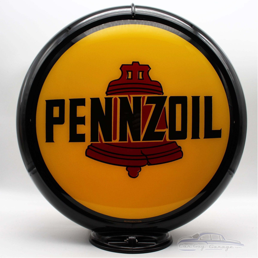 Pennzoil Double-Sided Glass Gas Pump Globe Lamp with Base - 16.5" x 18.75" x 8"