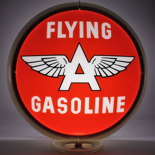 Flying A Gasoline Glass Gas Pump Globe Lamp - 16.5" x 18.75" x 8"