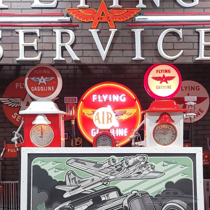 Flying A Gasoline Glass Gas Pump Globe Lamp - 16.5" x 18.75" x 8"