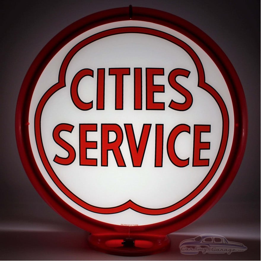 Cities Service Cloverleaf Gas Pump Globe Lamp - 16.5" x 18.75" x 8"