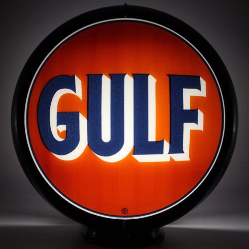 Gulf Glass Gas Pump Globe Lamp, Double-Sided - 16.5" x 18.75" x 8"