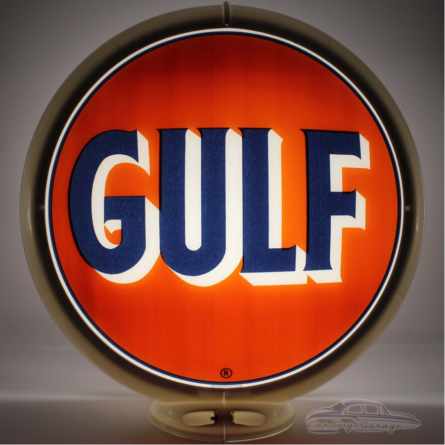 Gulf Glass Gas Pump Globe Lamp, Double-Sided - 16.5" x 18.75" x 8"