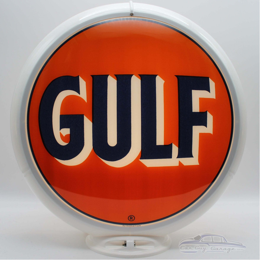 Gulf Glass Gas Pump Globe Lamp, Double-Sided - 16.5" x 18.75" x 8"