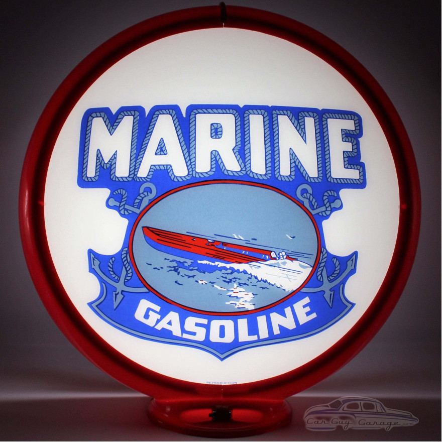 Marine Gasoline Glass Gas Pump Globe Lamp - 16.5" x 18.75" x 8"