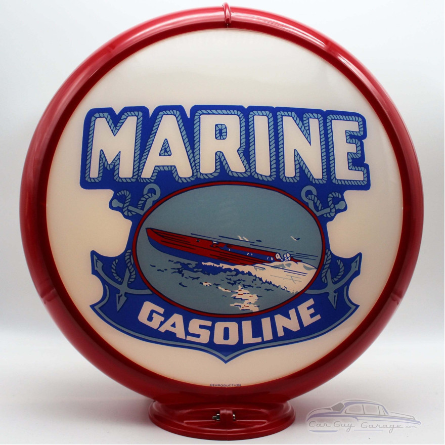 Marine Gasoline Glass Gas Pump Globe Lamp - 16.5" x 18.75" x 8"
