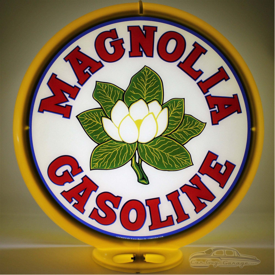 Magnolia Gasoline Glass Gas Pump Globe Lamp - 16.5" x 18.75" x 8"