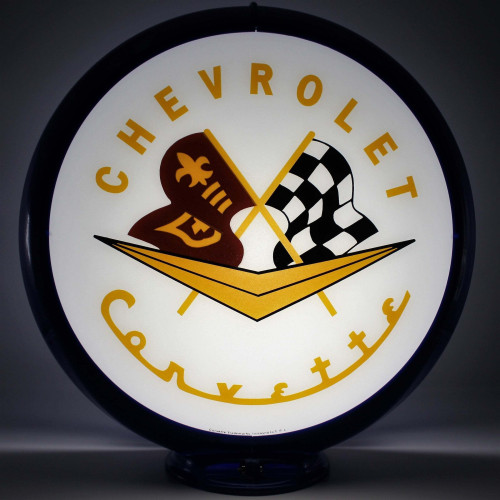 Chevrolet Corvette Glass Gas Pump Globe Lamp - 16.5" x 18.75" x 8"