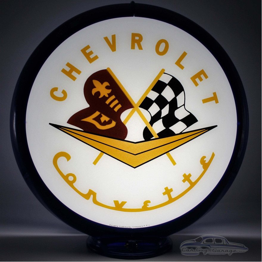 Chevrolet Corvette Glass Gas Pump Globe Lamp - 16.5" x 18.75" x 8"