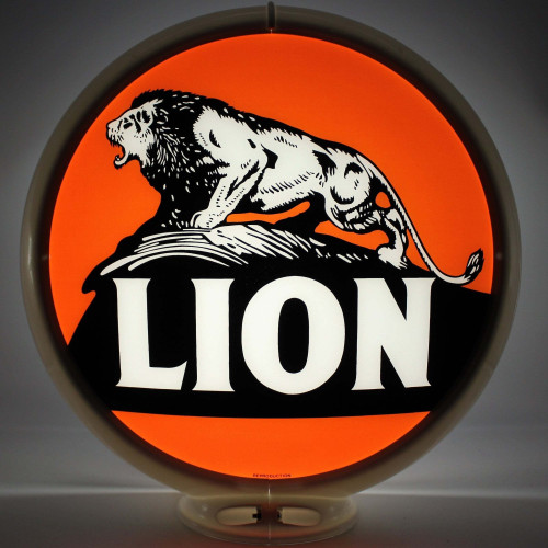 Lion Oil Glass Gas Pump Globe Lamp - 16.5" x 18.75" x 8"