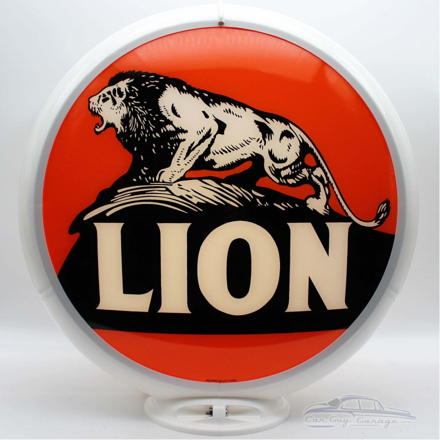 Lion Oil Glass Gas Pump Globe Lamp - 16.5" x 18.75" x 8"