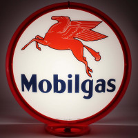 Mobilgas Pegasus Glass Gas Pump Globe Lamp - 16.5" x 18.75" x 8"