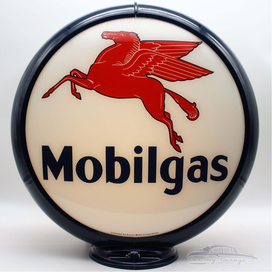 Mobilgas Pegasus Glass Gas Pump Globe Lamp - 16.5" x 18.75" x 8"