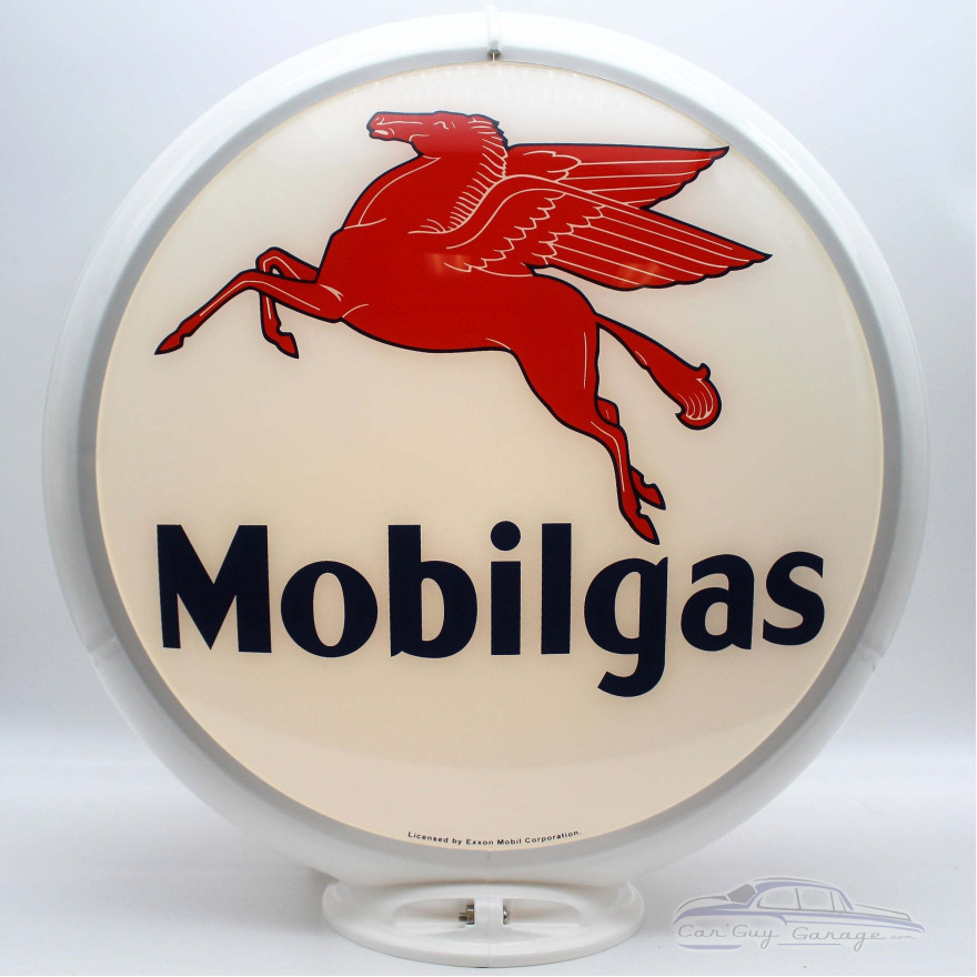 Mobilgas Pegasus Glass Gas Pump Globe Lamp - 16.5" x 18.75" x 8"