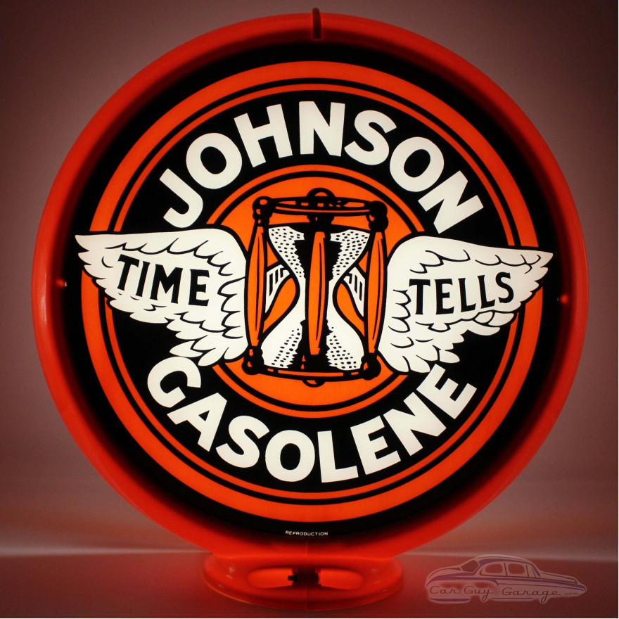 Johnson Gasolene Time Tells Gas Pump Globe Lamp - 16.5" x 18.75" x 8"