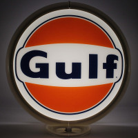 Gulf Glass Gas Pump Globe Lamp, Double-Sided - 16.5" x 18.75" x 8"