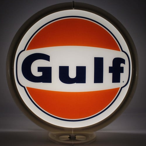 Gulf Glass Gas Pump Globe Lamp, Double-Sided - 16.5" x 18.75" x 8"