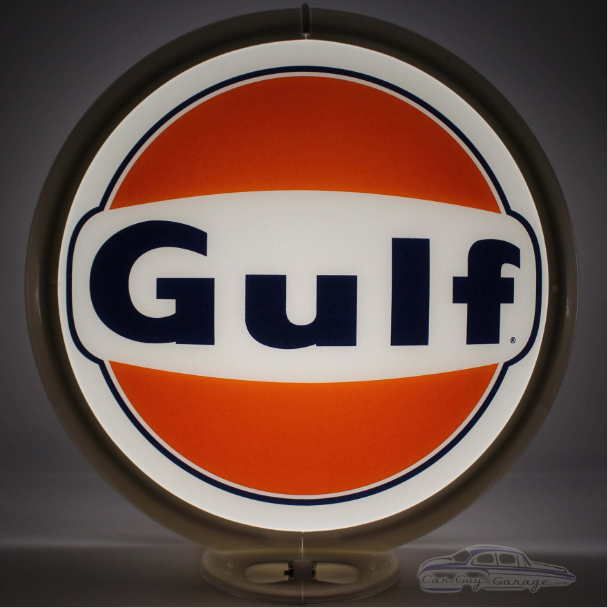 Gulf Glass Gas Pump Globe Lamp, Double-Sided - 16.5" x 18.75" x 8"