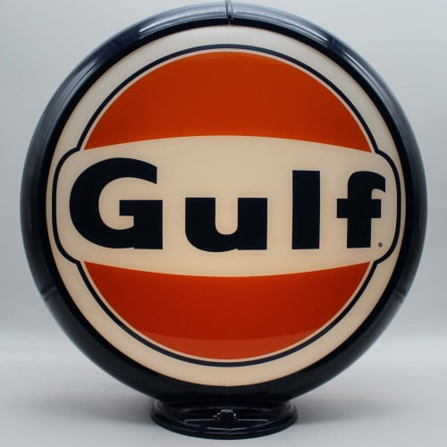 Gulf Glass Gas Pump Globe Lamp, Double-Sided - 16.5" x 18.75" x 8"