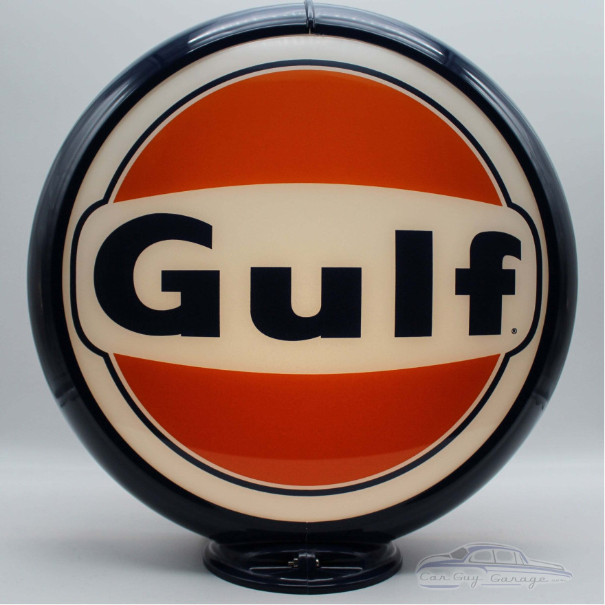 Gulf Glass Gas Pump Globe Lamp, Double-Sided - 16.5" x 18.75" x 8"