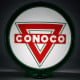 Conoco Red Triangle Glass Gas Pump Globe Lamp - 16.5" x 18.75" x 8"