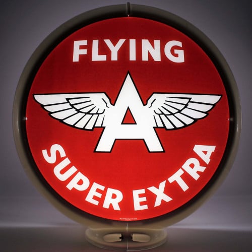 Flying A Super Extra Glass Gas Pump Globe Lamp - 16.5" x 18.75" x 8"