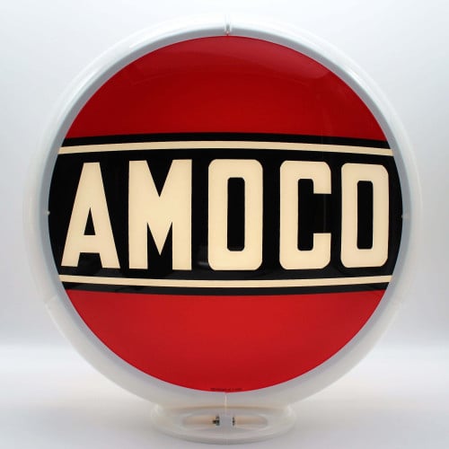 Amoco Glass Gas Pump Globe Lamp with Base - 16.5" x 18.75" x 8"