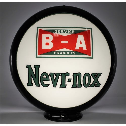 B-A Nevr-Nox Glass Gas Pump Globe Lamp - 16.5" x 18.75" x 8"