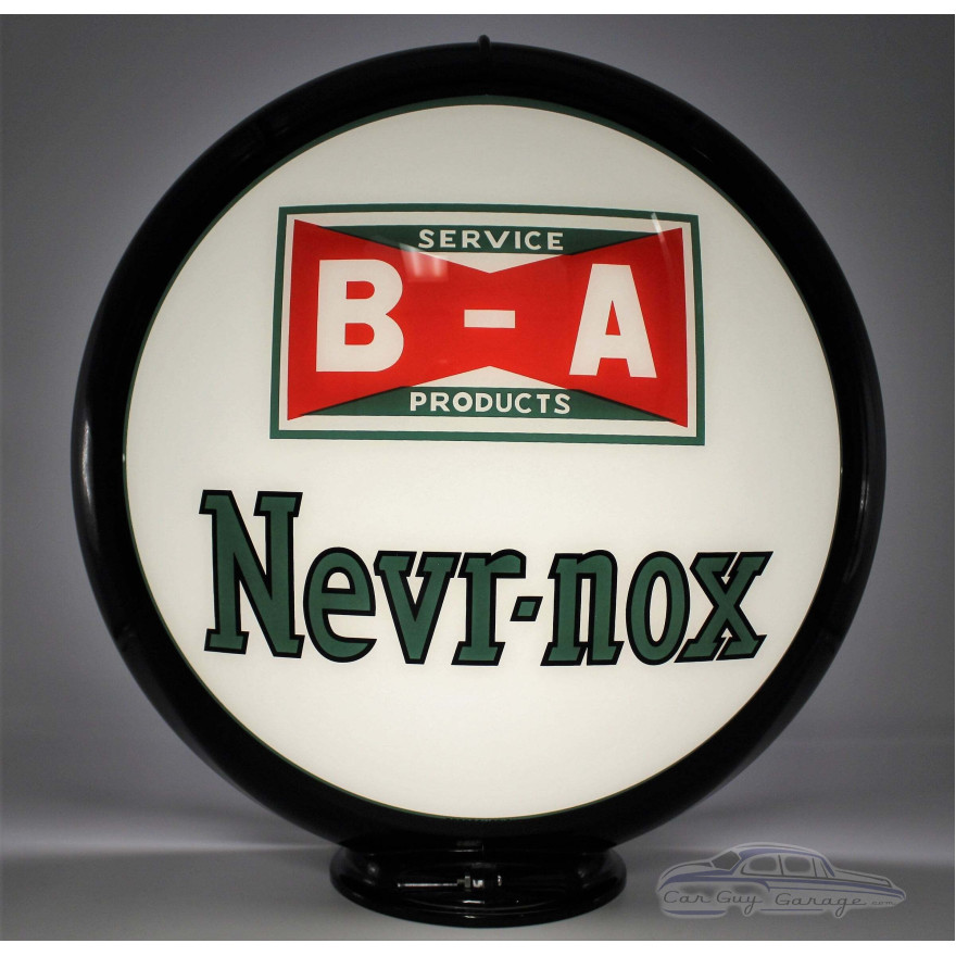 B-A Nevr-Nox Glass Gas Pump Globe Lamp - 16.5" x 18.75" x 8"