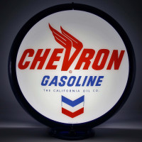 Chevron Gasoline Glass Gas Pump Globe Lighted Lamp - 16.5" x 18.75" x 8"