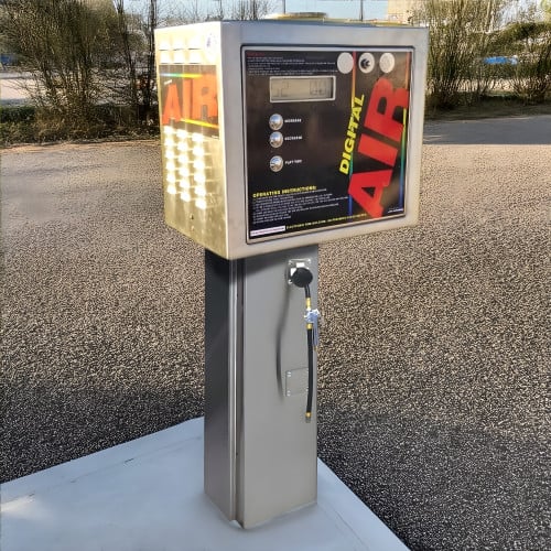 Coin-Op Digital Commercial Tire Inflator with Retractable Hose Reel
