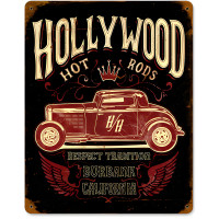 Hollywood Hot Rod Sign - 11" x 14"