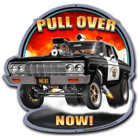 Pull Over Now Metal Sign - 18" x 18"