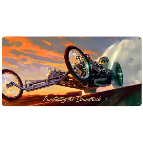 Punctuating the Soundtrack Metal Sign - 36" x 18"