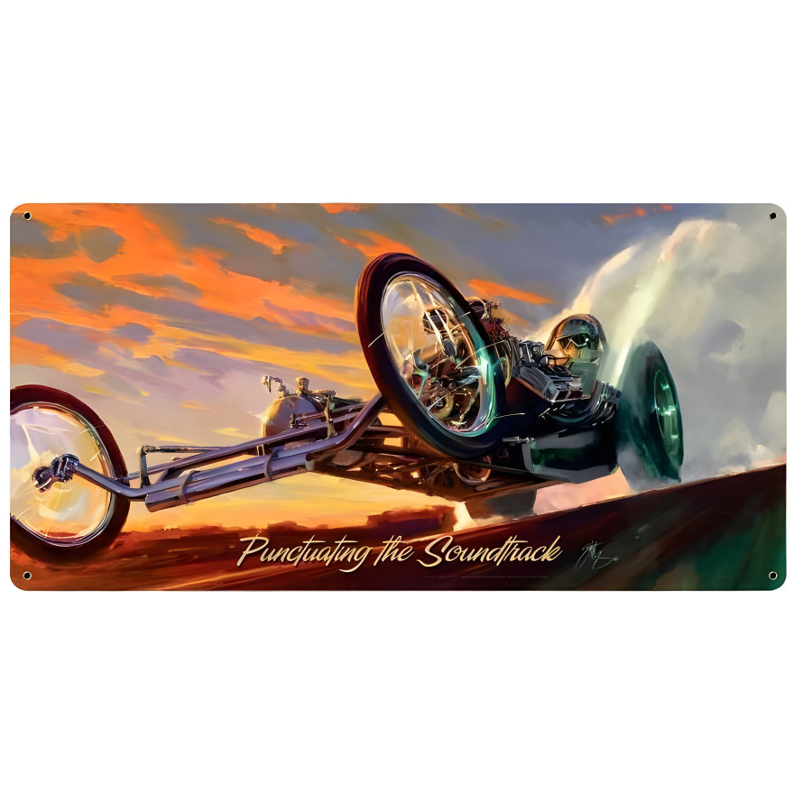 Punctuating the Soundtrack Metal Sign - 36" x 18"