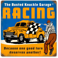 Racing Metal Sign - 12" x 12"