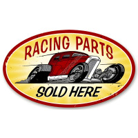 Racing Parts Oval Metal Sign - 14" x 24"