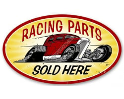 Racing Parts Oval Metal Sign