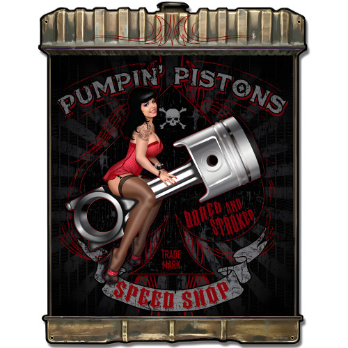 Radiator Pumping Pistons Metal Sign - 24" x 32"