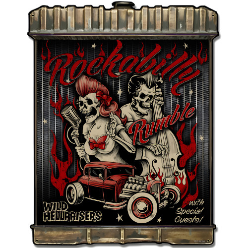 Radiator Rockabilly Metal Sign - 24" x 32"