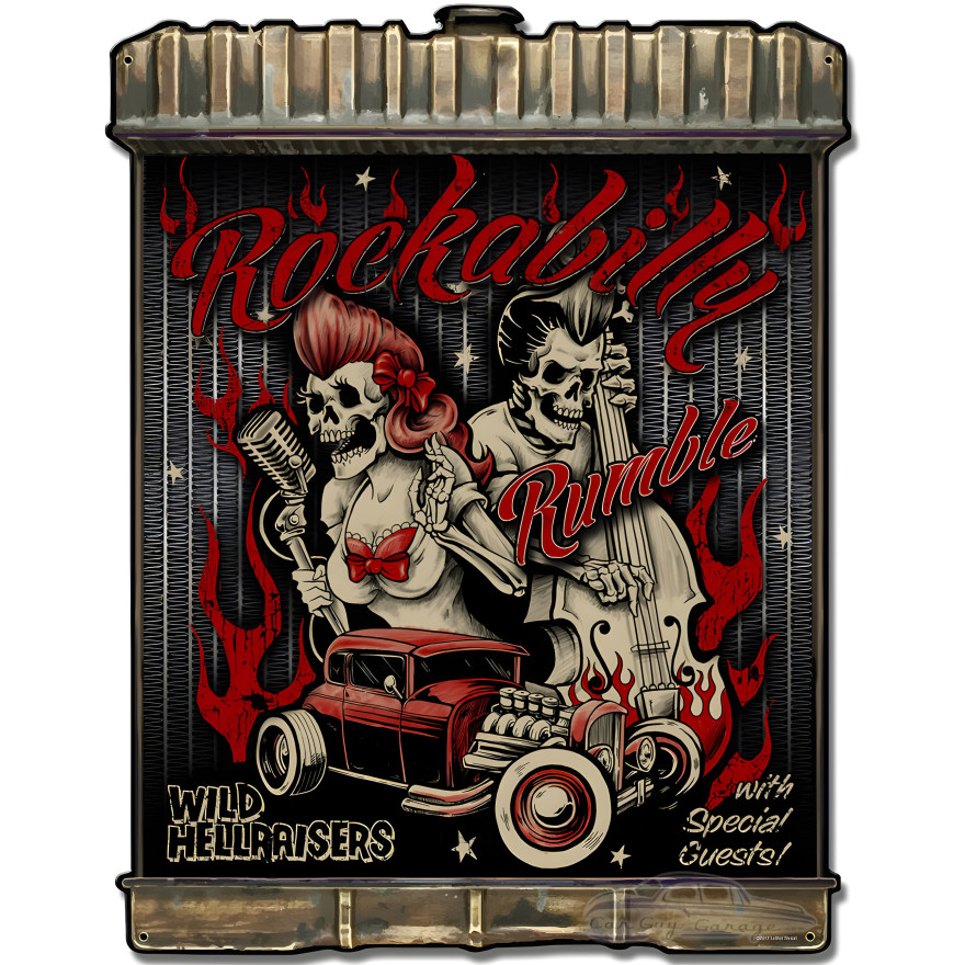 Radiator Rockabilly Metal Sign - 24" x 32"