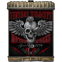 Radiator Snake Skull Metal Sign - 24" x 32"