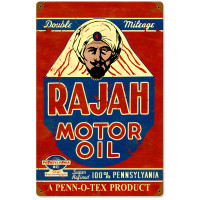 Rajah Motor Oil Metal Sign - 12" x 18"
