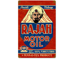 Rajah Motor Oil Metal Sign - 12" x 18"