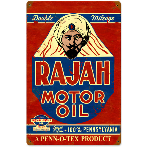 Rajah Motor Oil Metal Sign - 12" x 18"