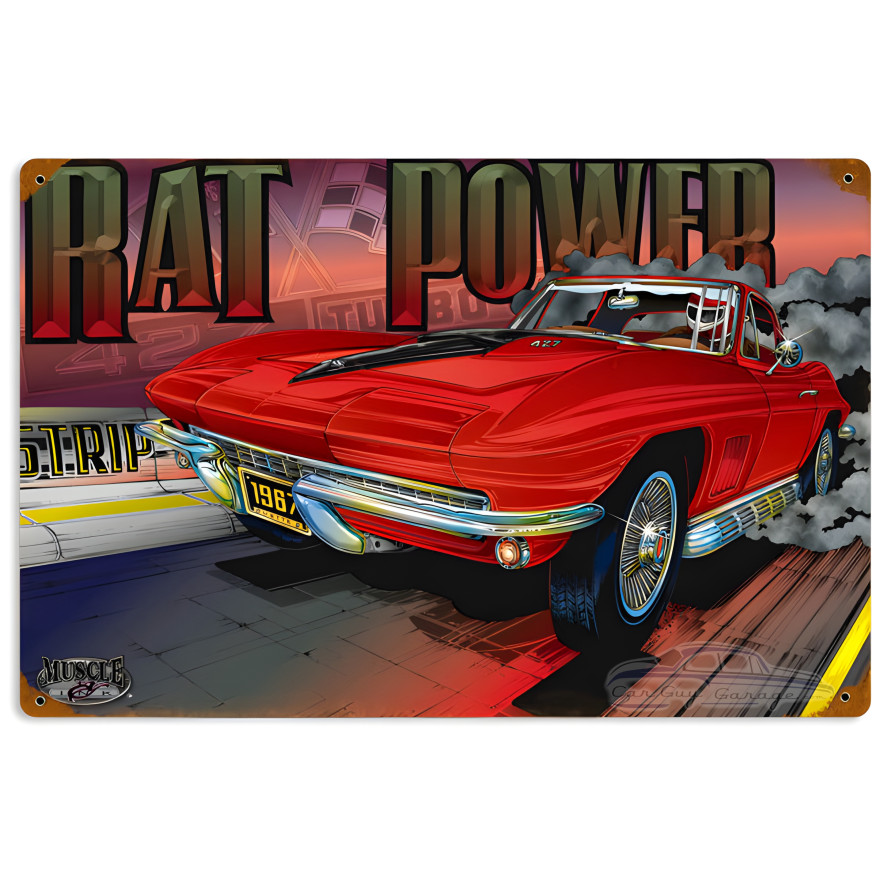 Rat Power Metal Sign - 18" x 12"