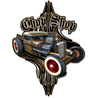 Rat Rod Chop Shop Metal Sign - 14" x 18"